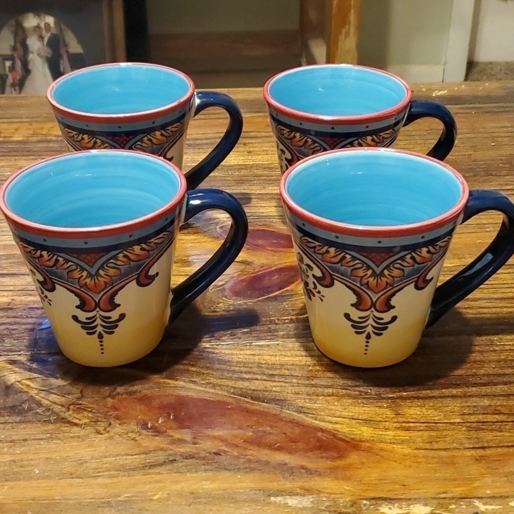 Euro Ceramic Set of 4 Coffee Mugs